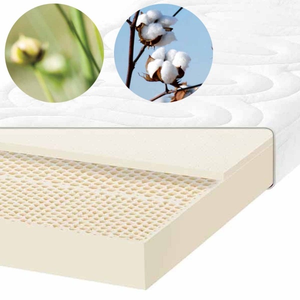 Hüsler Nest Matratze DELUXE Honey Naturlatex Topper 18cm Auflage Baumwolle-Leinen