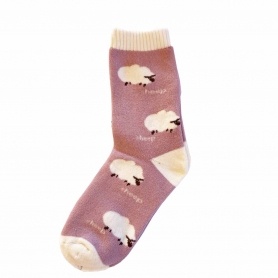 Schaf Socken rosa-weiss